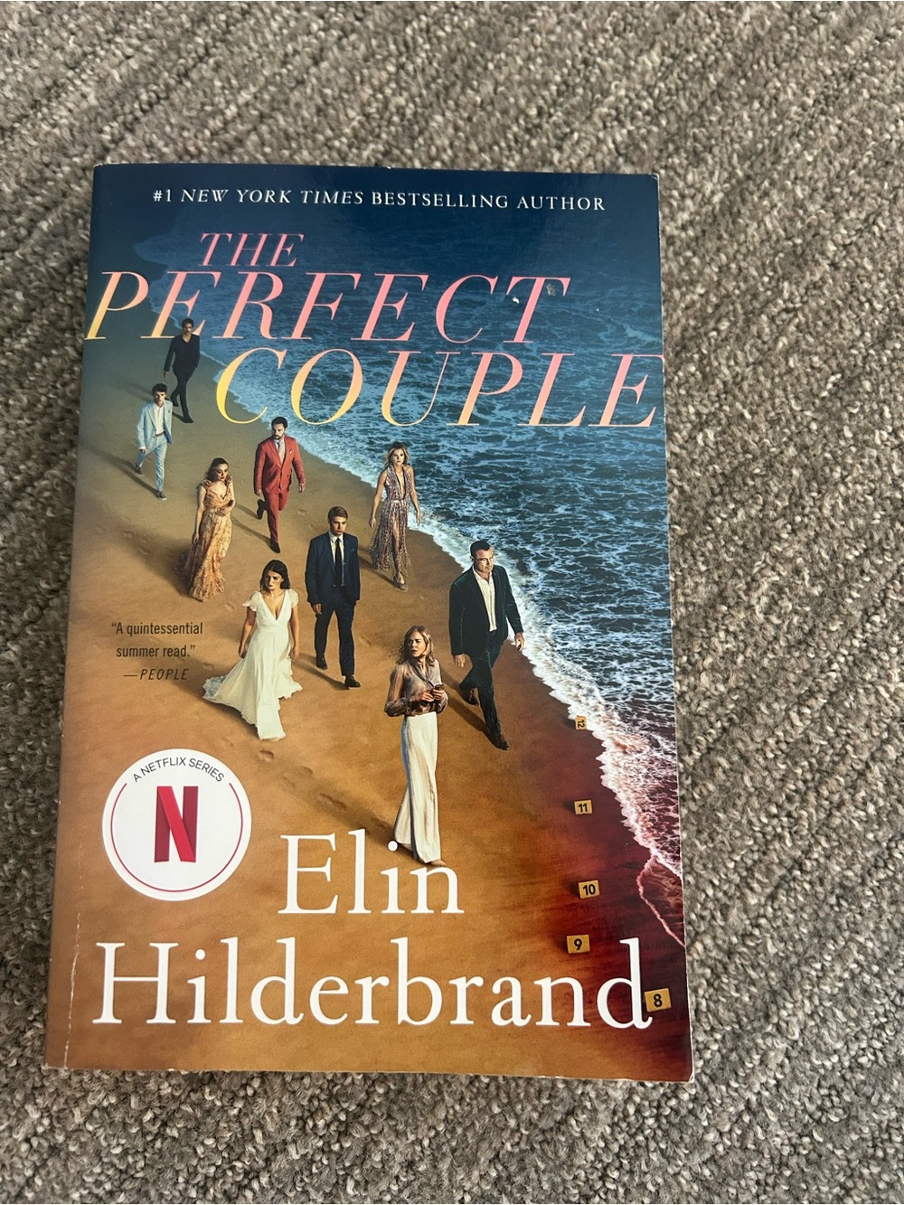 The Perfect Couple by Elin Hilderbrand - Blue & Sandy Beach Cover